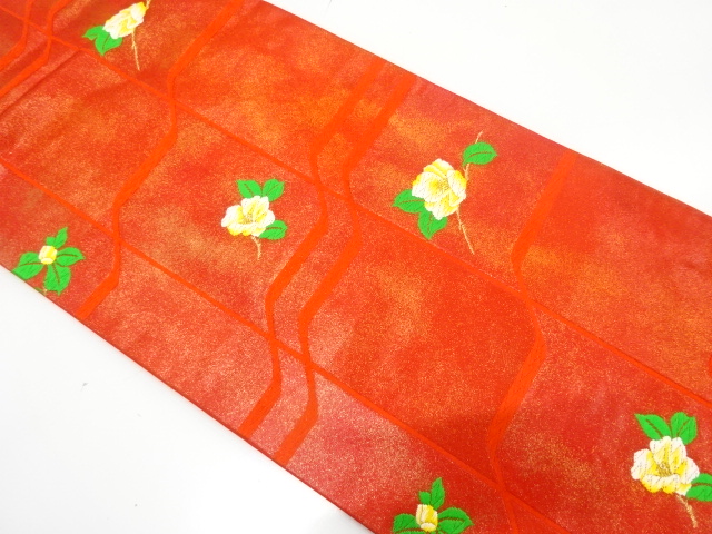 JAPANESE NAGOYA OBI / WOVEN ABSTRACT GRID